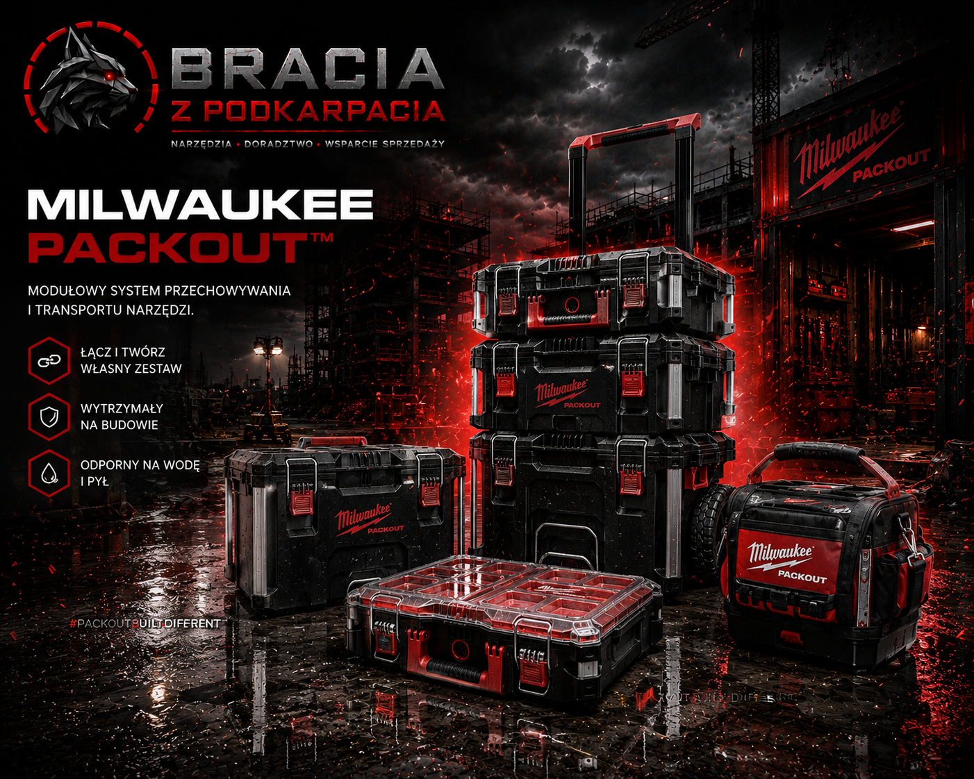 Skrzynki: Milwaukee PACKOUT – test systemu przechowywania narzędzi
